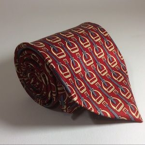 Rene Chagal yellow red geometric silk tie